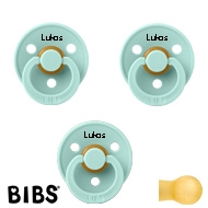 BIBS Colour Sutter med navn str2, 3 Mint, Runde latex